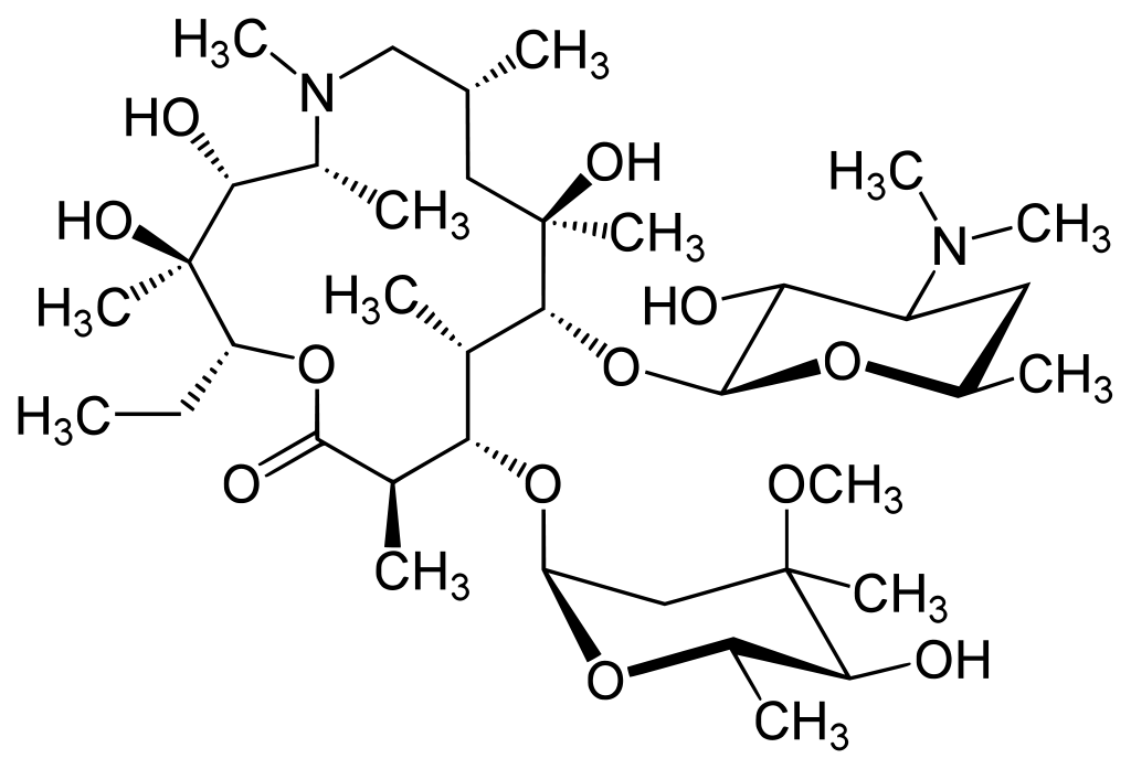 Azithromycin structure.svg