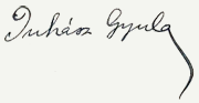 Juhász Gyula aláírása
